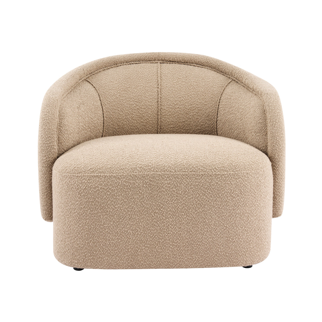 Amanda Beige Curved Bouclé Accent Chair