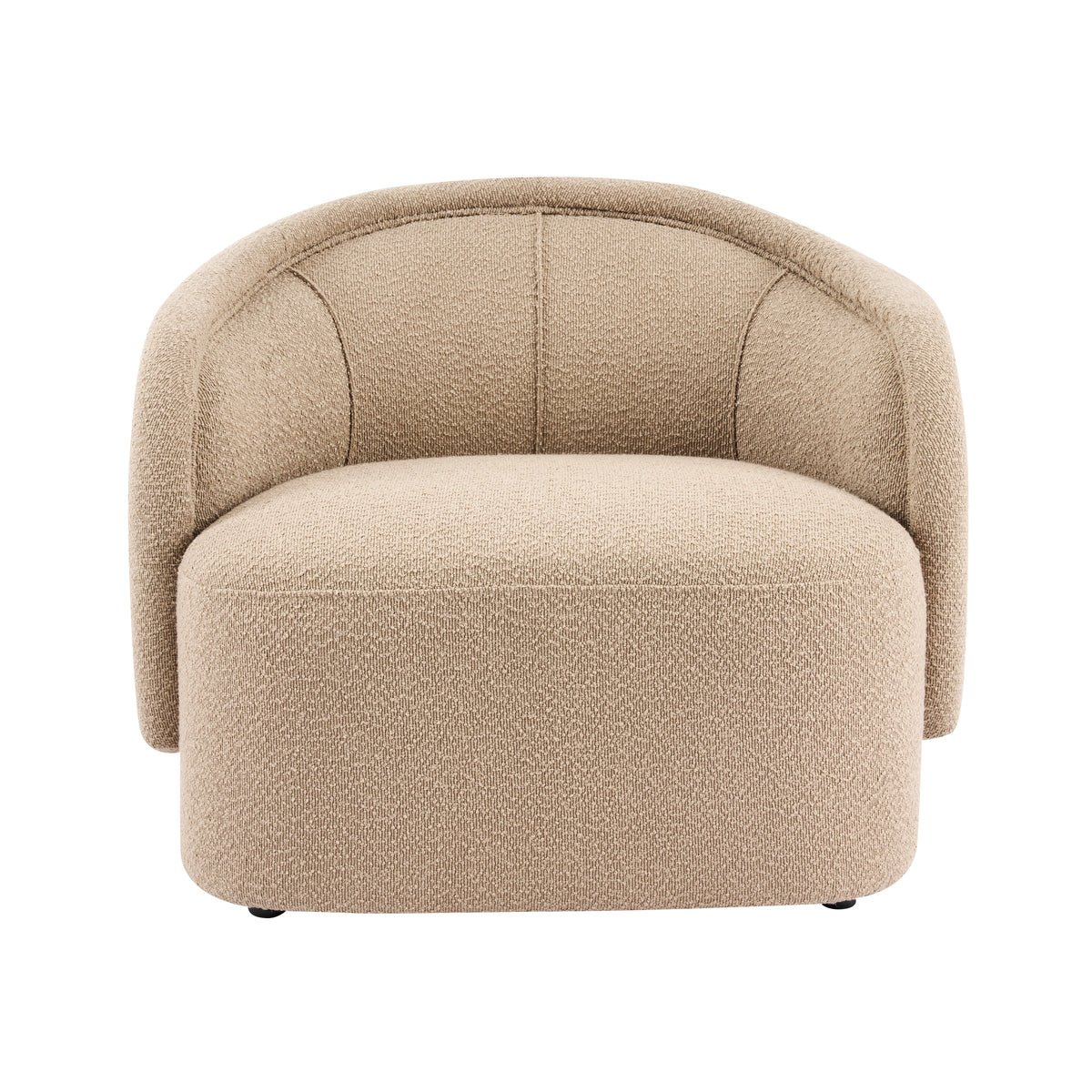 Amanda Beige Curved Bouclé Accent Chair