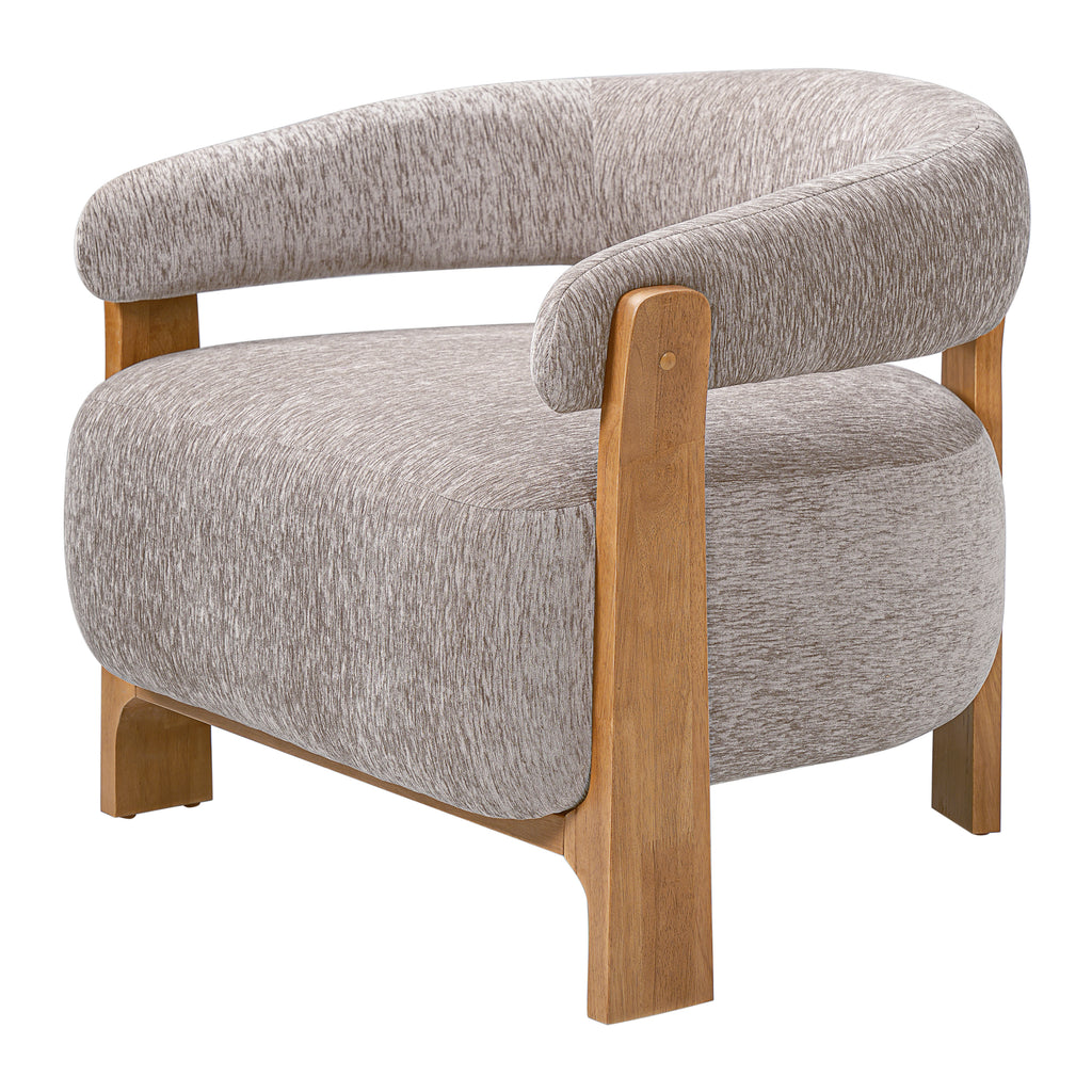 28.7" Mid-Century Bouclé Barrel Chair