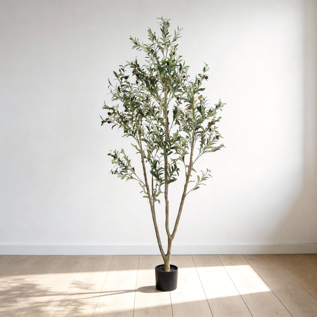 6′ Artificial Olive Tree in Black Pot