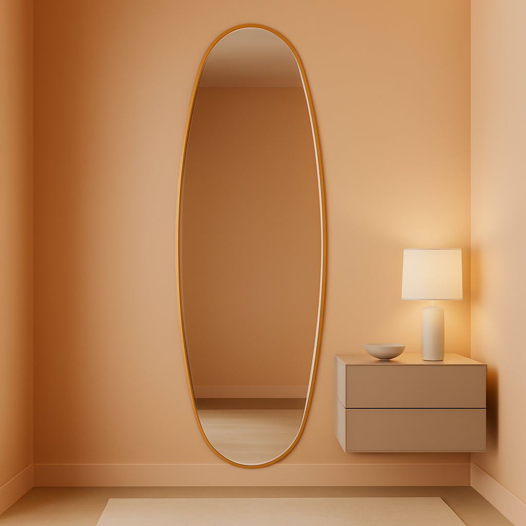 68 Inch Full Length Floor Standing Mirror Gold Frame