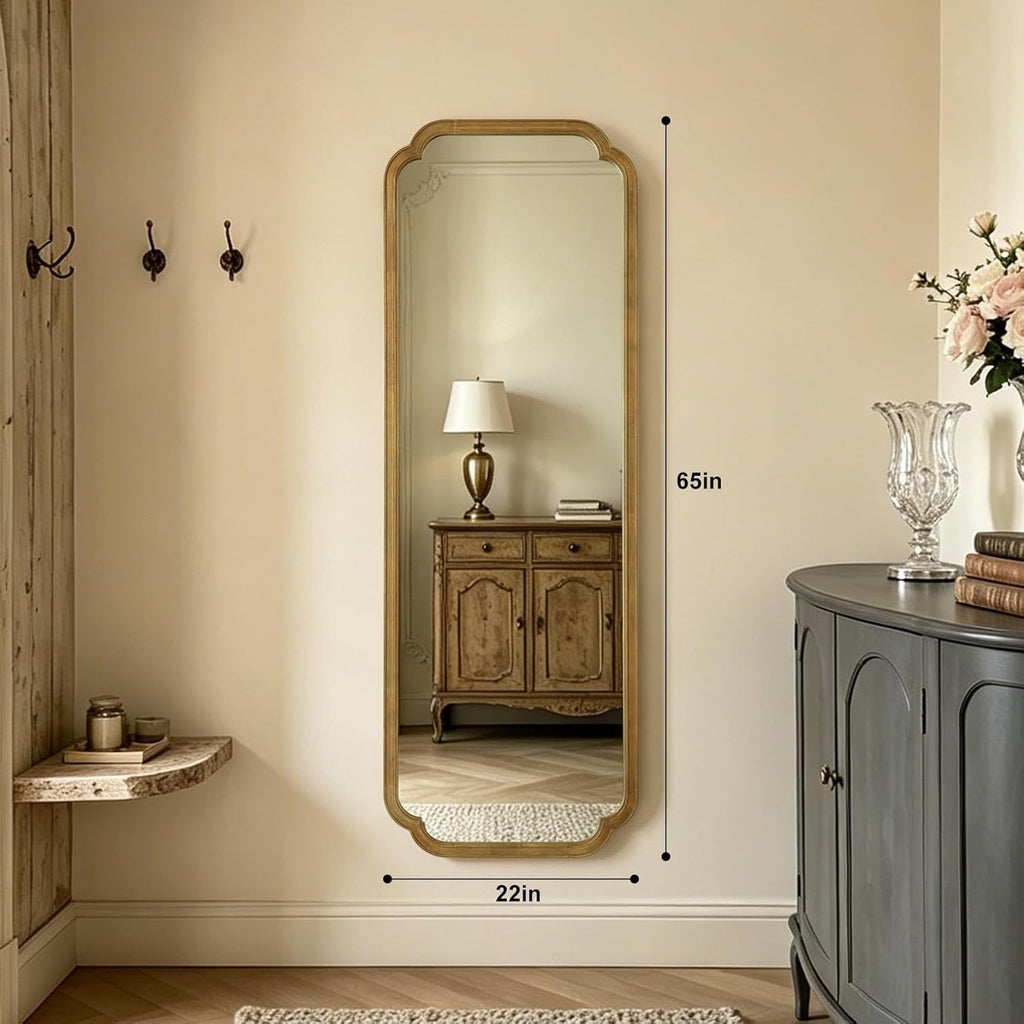 65x22 Inch Full Body Mirror Quality Rustic Solid Wood-1