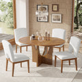 5-Piece Extendable Walnut Round Dining Set