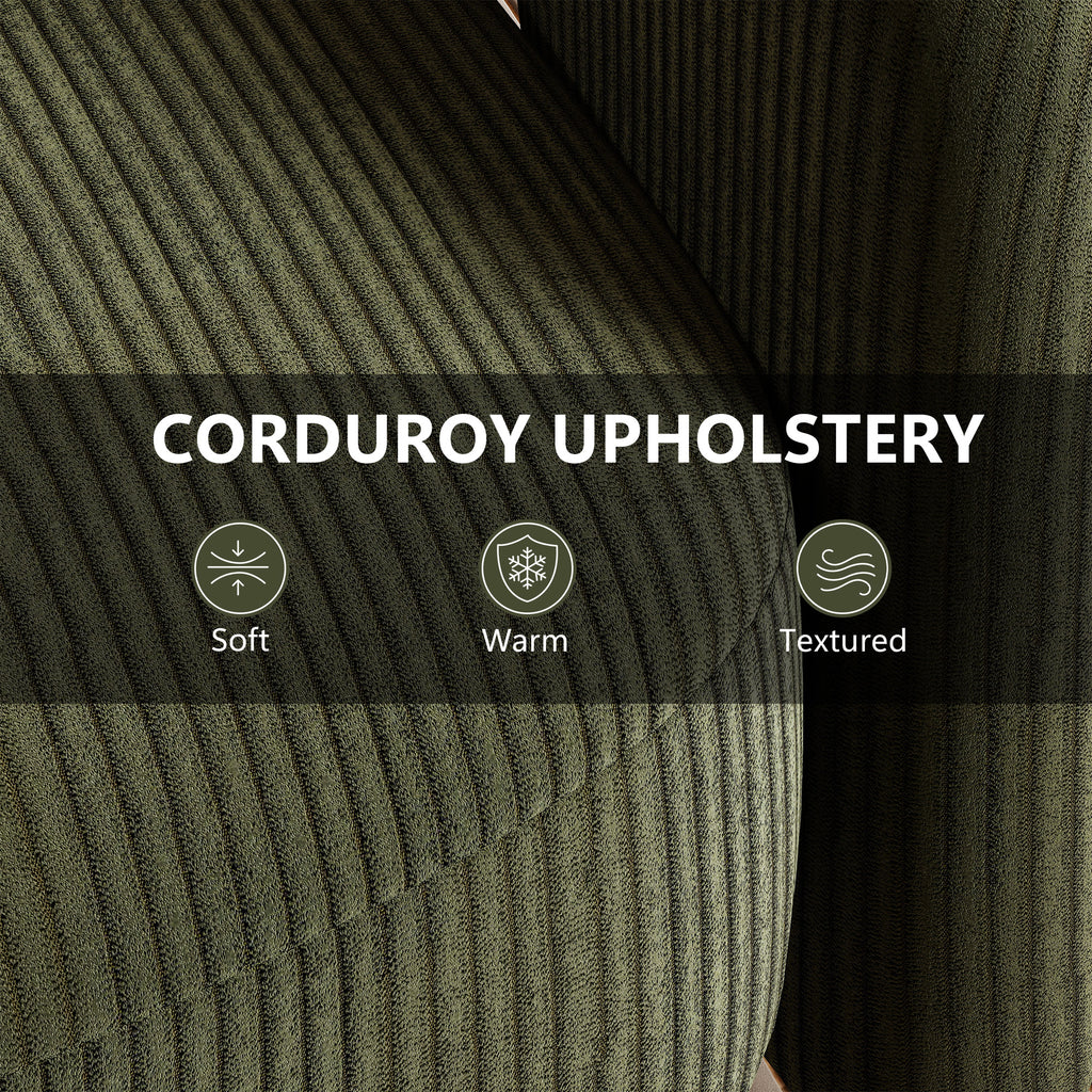 Green Upholstered Swivel Barrel Chair