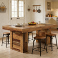 Rustic Wood-Grain Dining Table