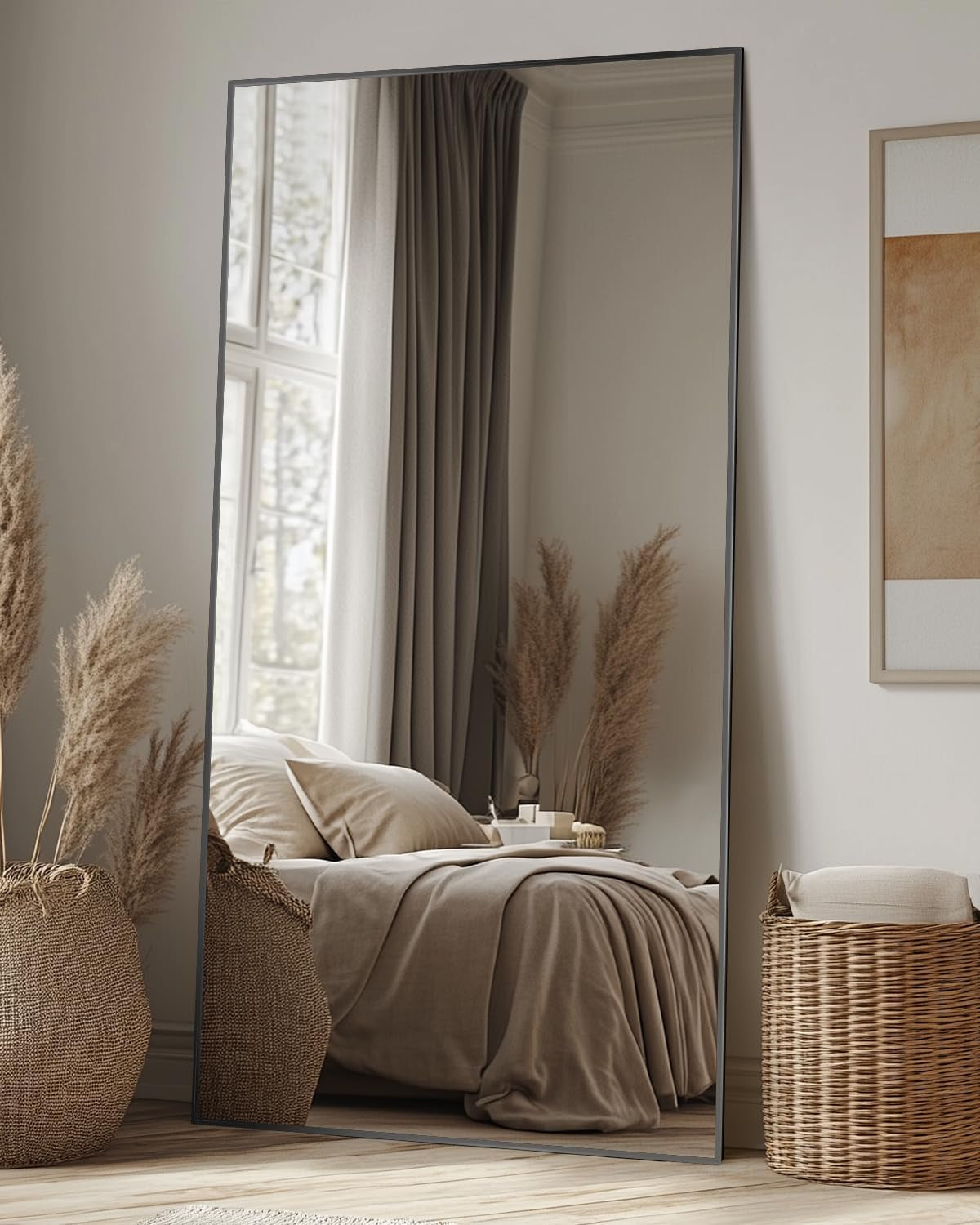 72x44 Inches Full Length Floor Mirror Freestanding Frame-2