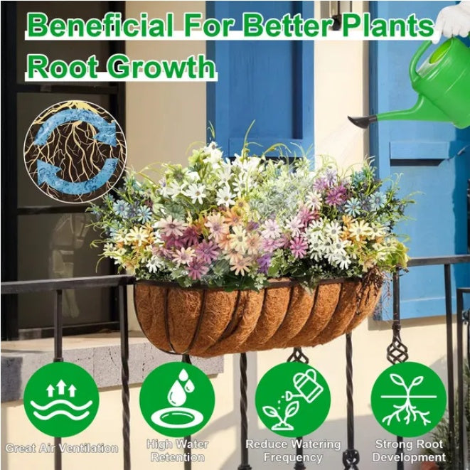 Set of 3 Coconut Coir Trough Planter Liners – 36″