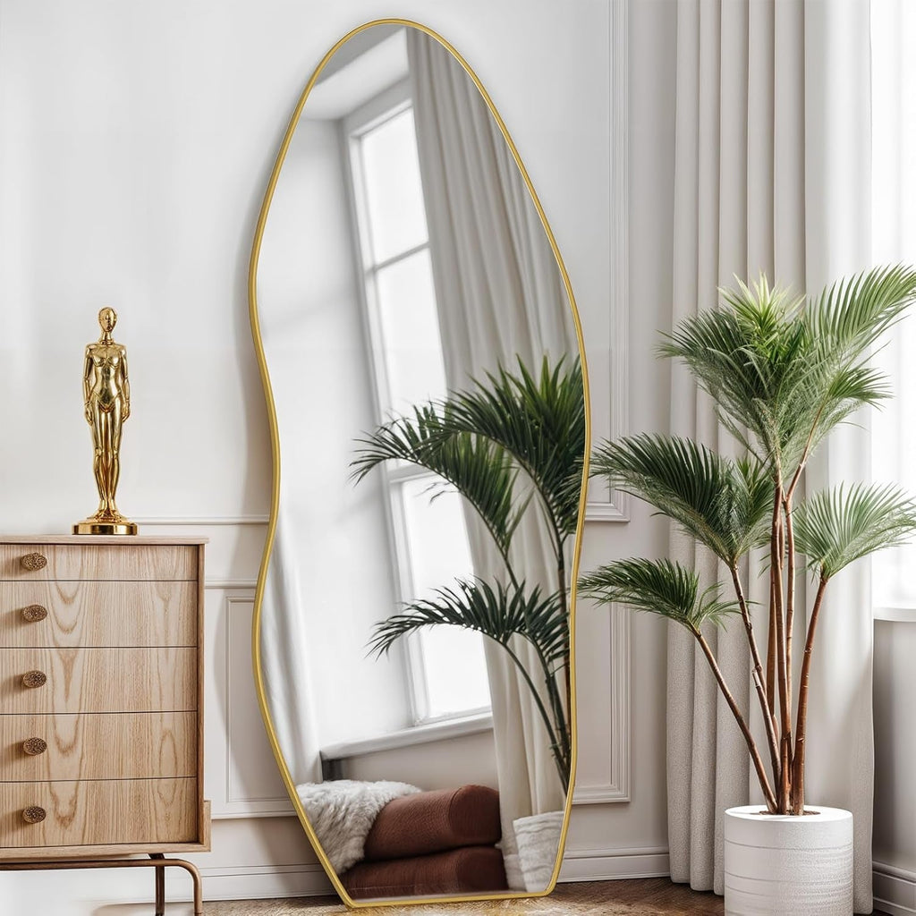 68 Inch Full Length Floor Standing Mirror Gold Frame