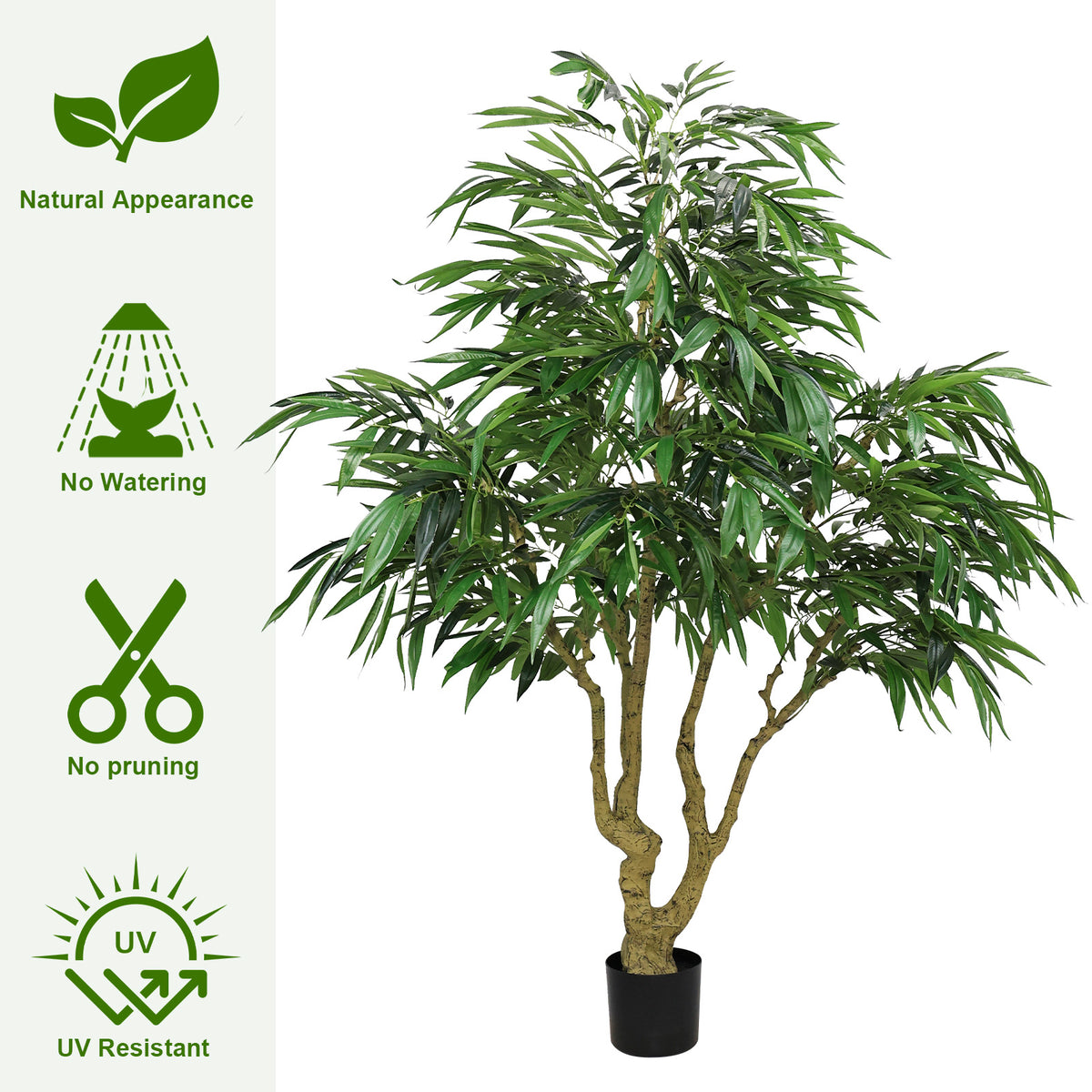 7′ Artificial Willow Tree in Black Pot