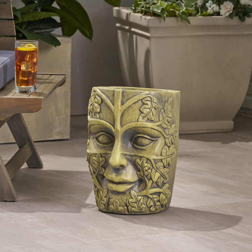 Magnesium Oxide Garden Urn Planter – Antique Green