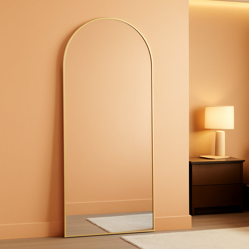 Arched Full Length Mirror SeventyOne By Thirty One Tempered Glass Gold-0