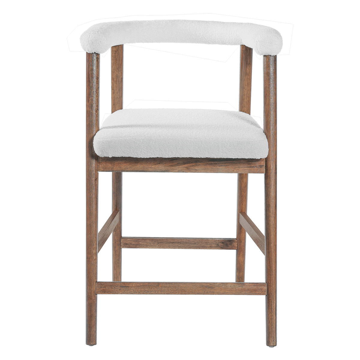 Set of 2 Upholstered Counter Stools – Walnut, 24.5″ Seat Height
