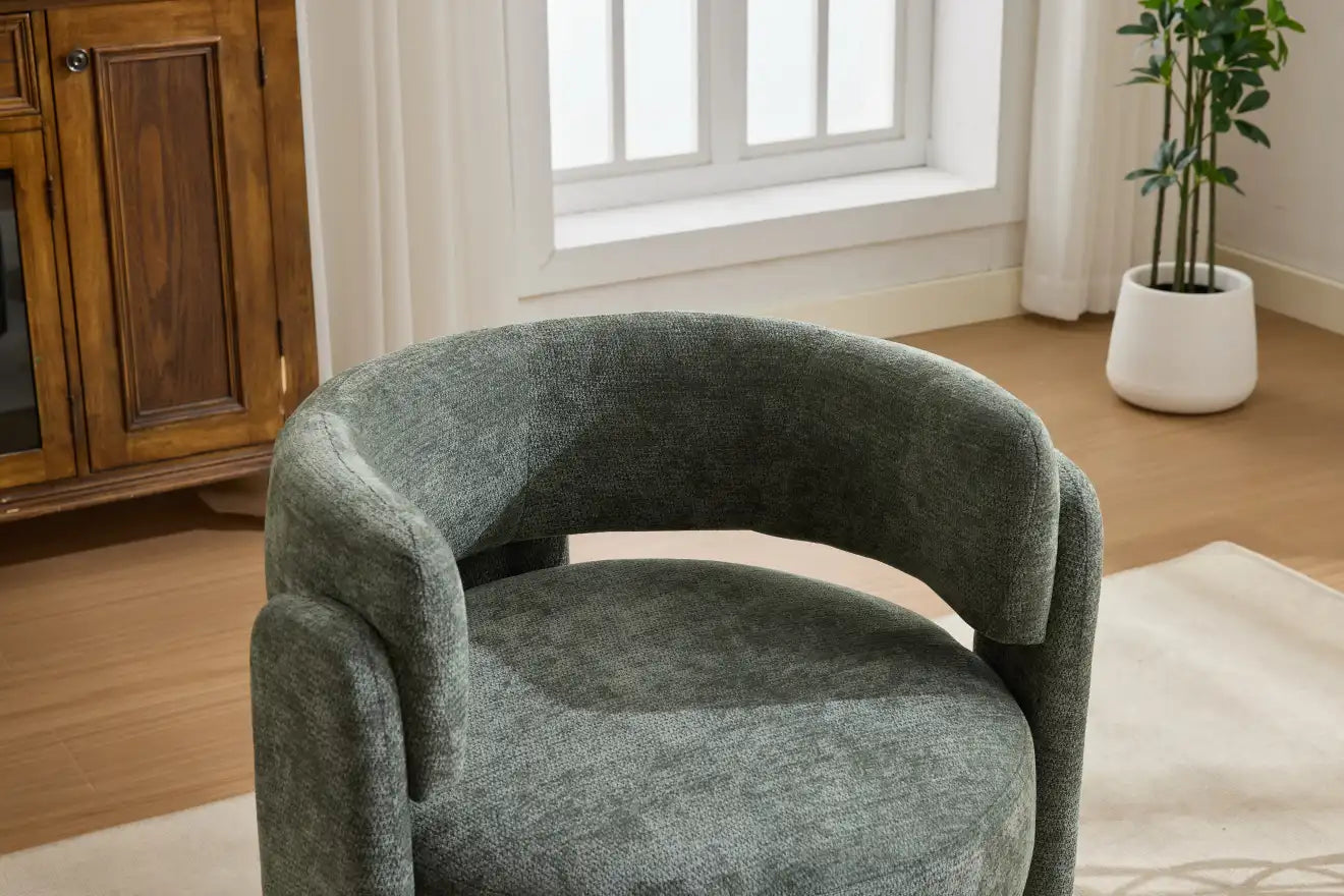 Green Bouclé Accent Chair