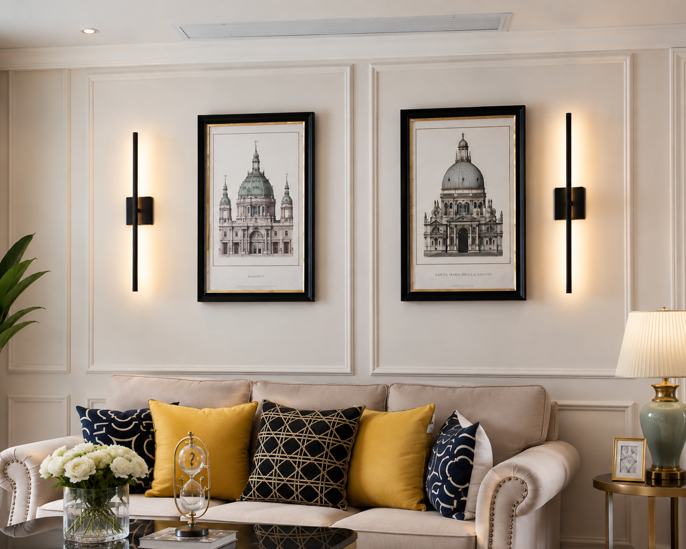 Minimalist Black LED Wall Sconce Set of 2