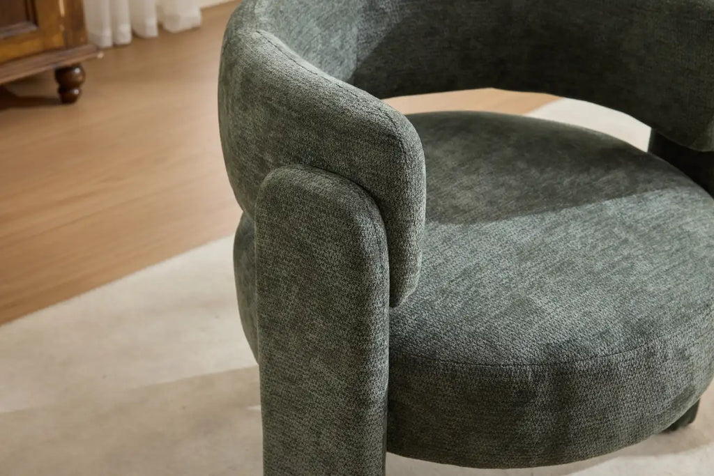 Green Bouclé Accent Chair