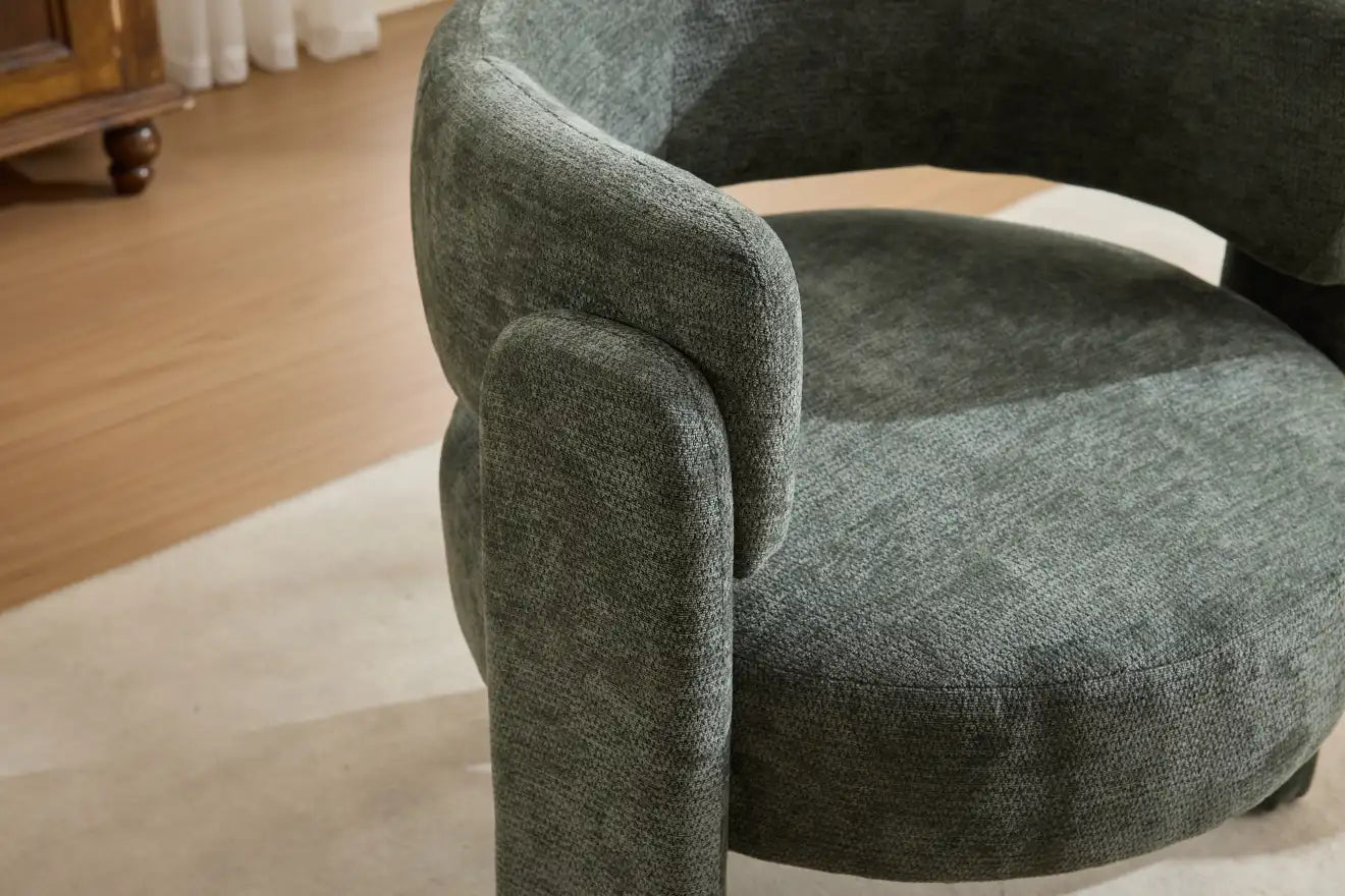 Green Bouclé Accent Chair