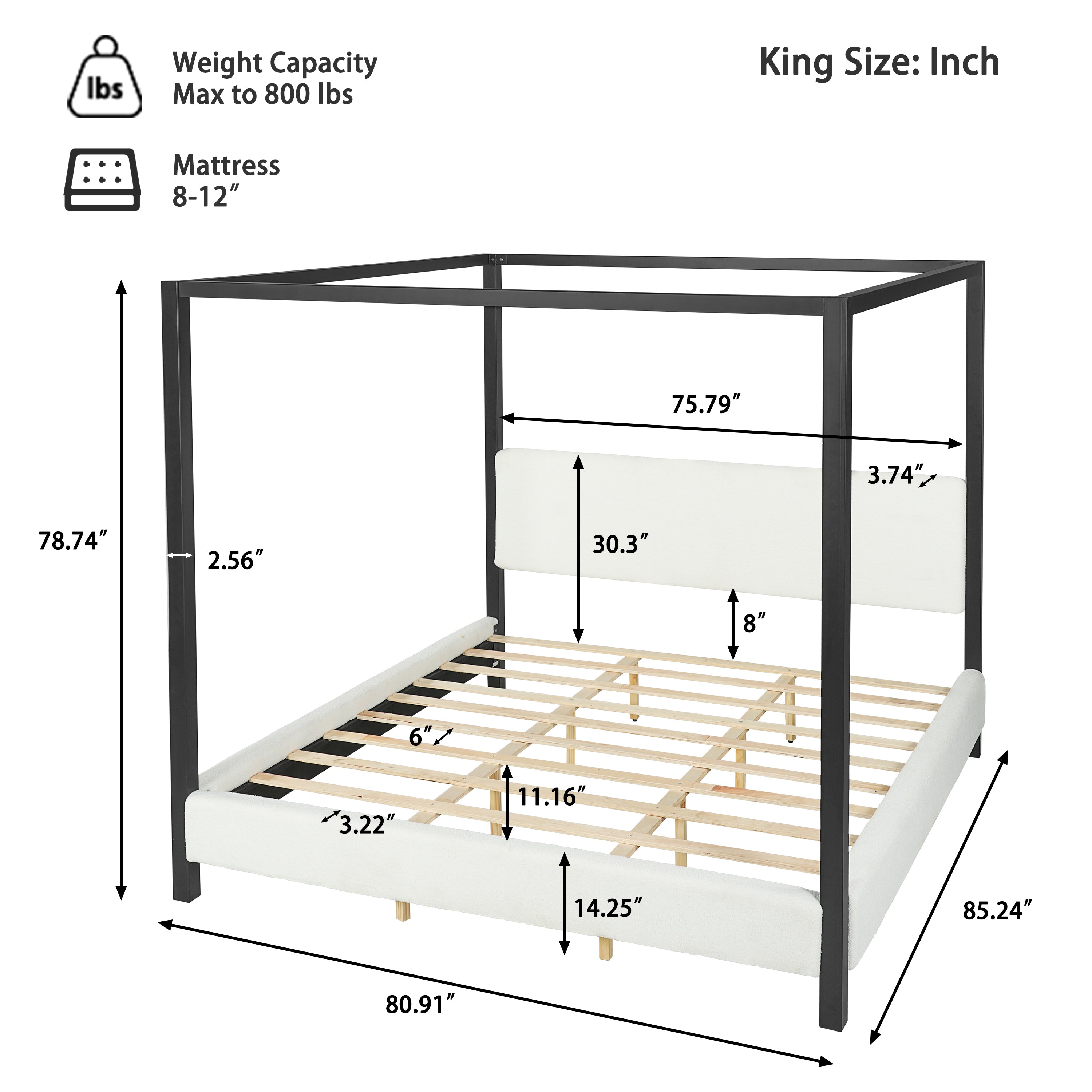 The Sutton Bouclé Canopy Bed
