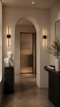 Minimalist Black LED Wall Sconce Set of 2