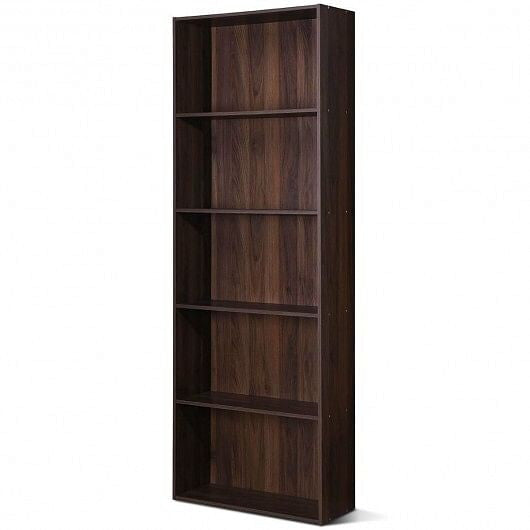 5-Shelf Storage Bookcase Modern Multi-Functional Display Cabinet-White-1