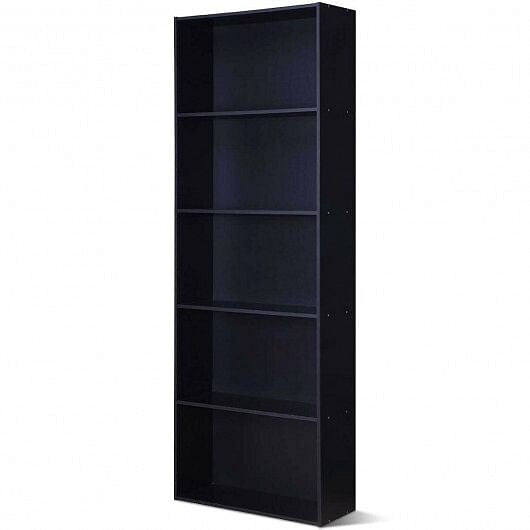 5-Shelf Storage Bookcase Modern Multi-Functional Display Cabinet-White-0