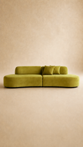 The Olive Muse Green Velvet Curved Sofa