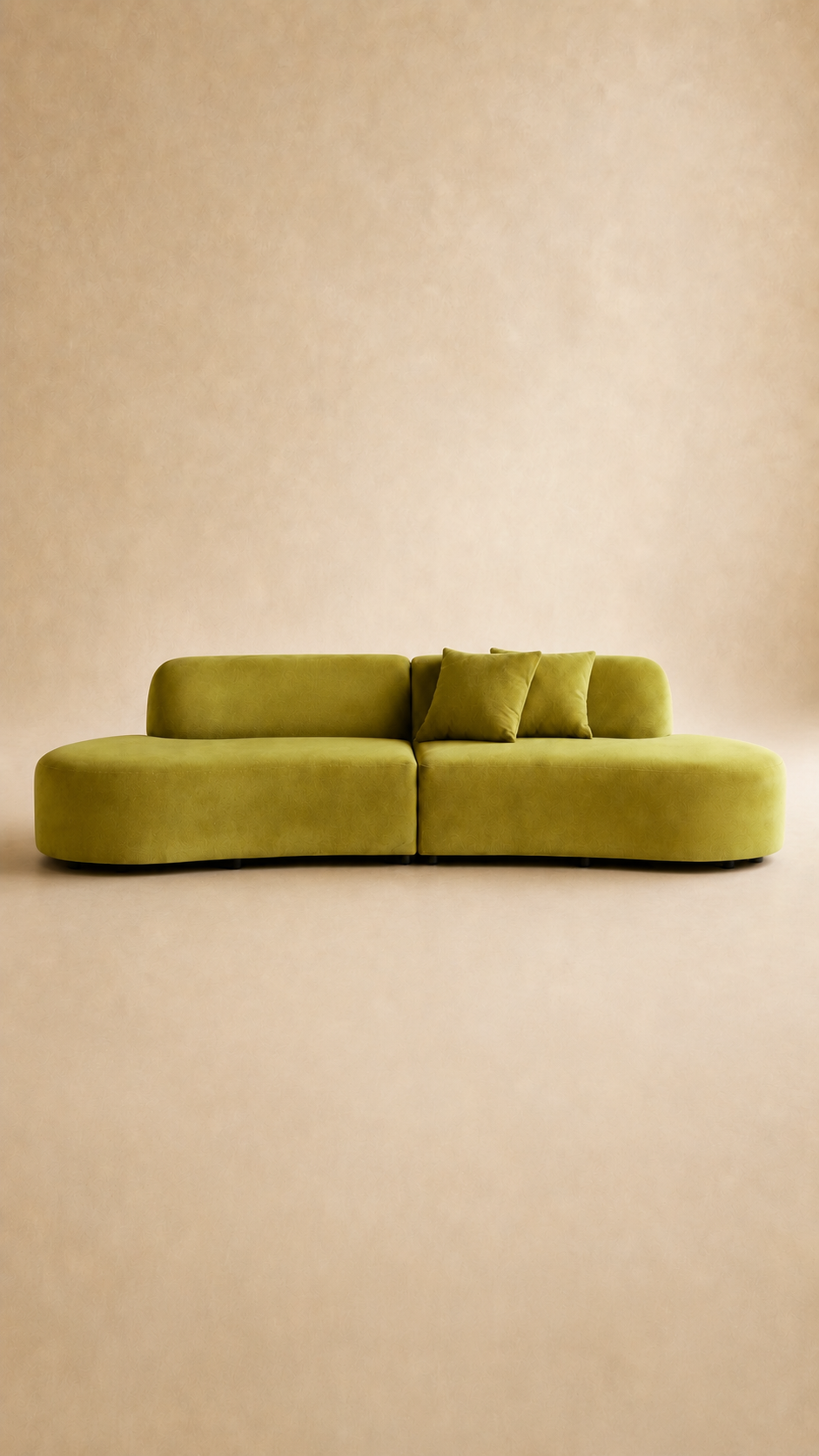 The Olive Muse Green Velvet Curved Sofa