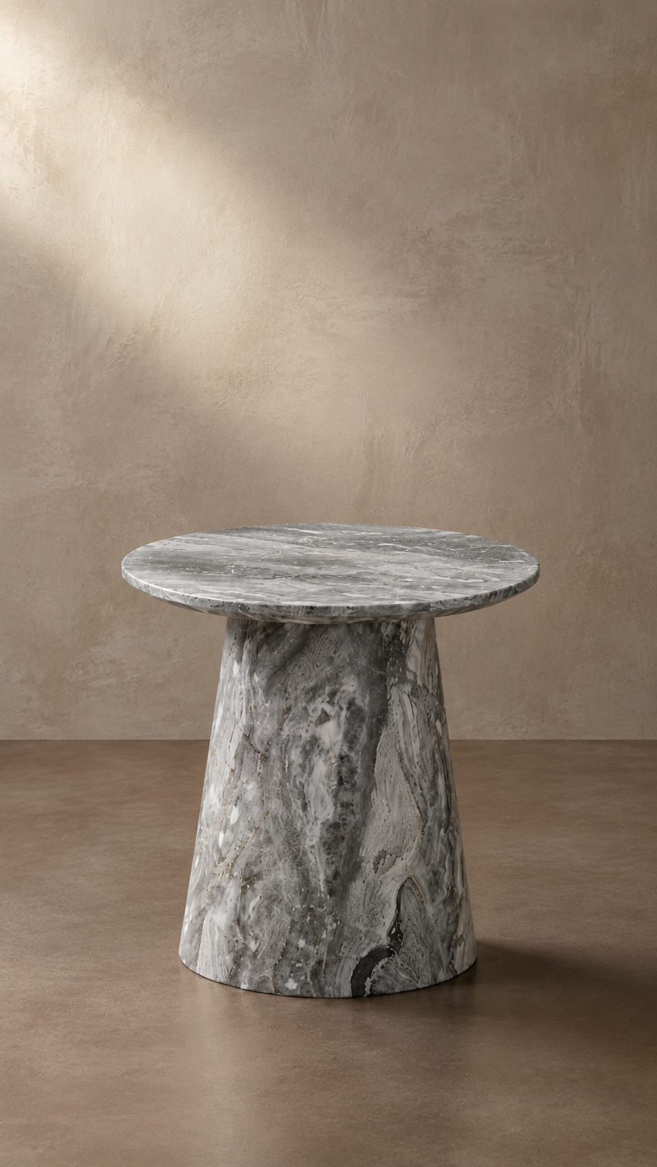 Marlowe Round Grey-Grain Side Table