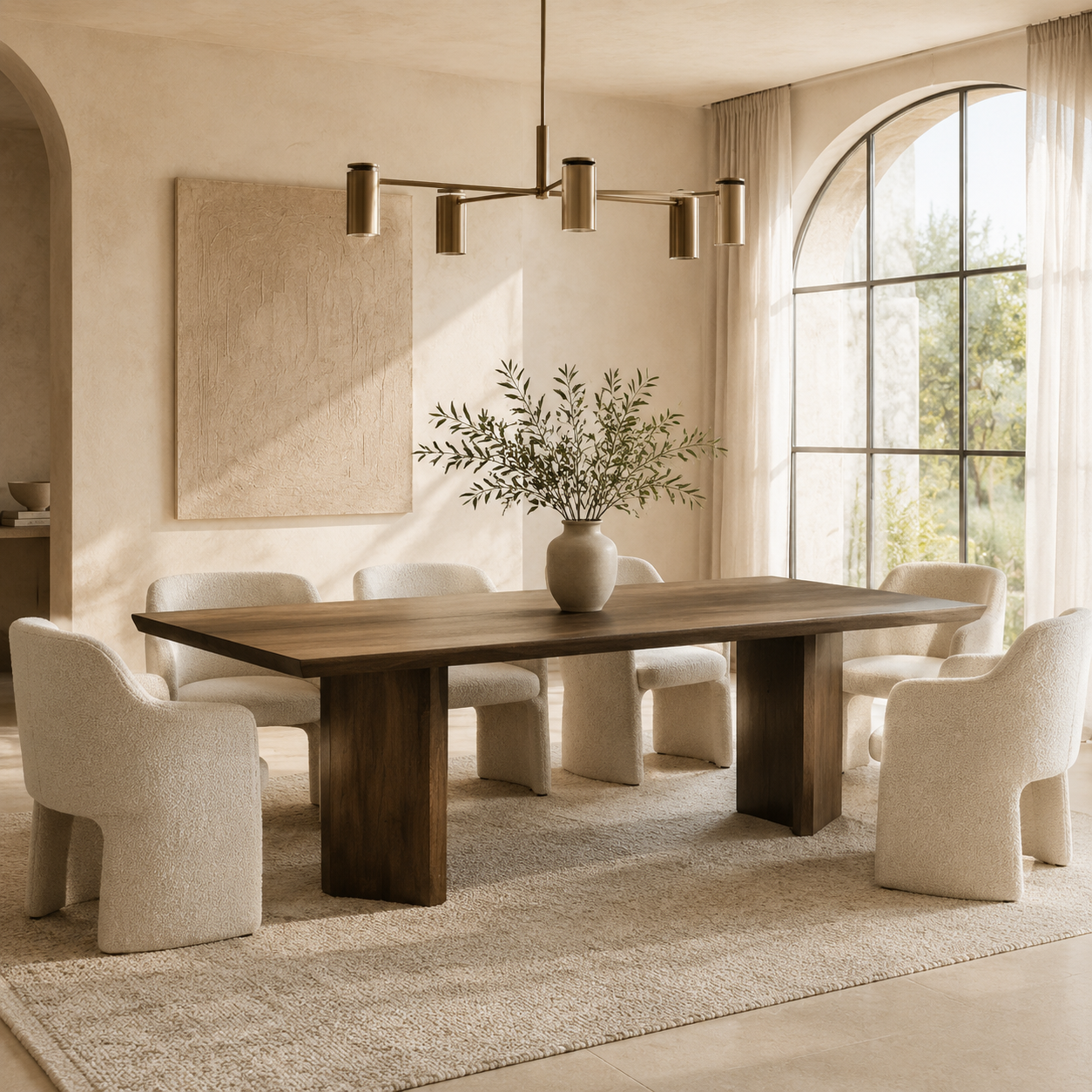 Paloma Solid Wood Dining Table & 4-Chair Set