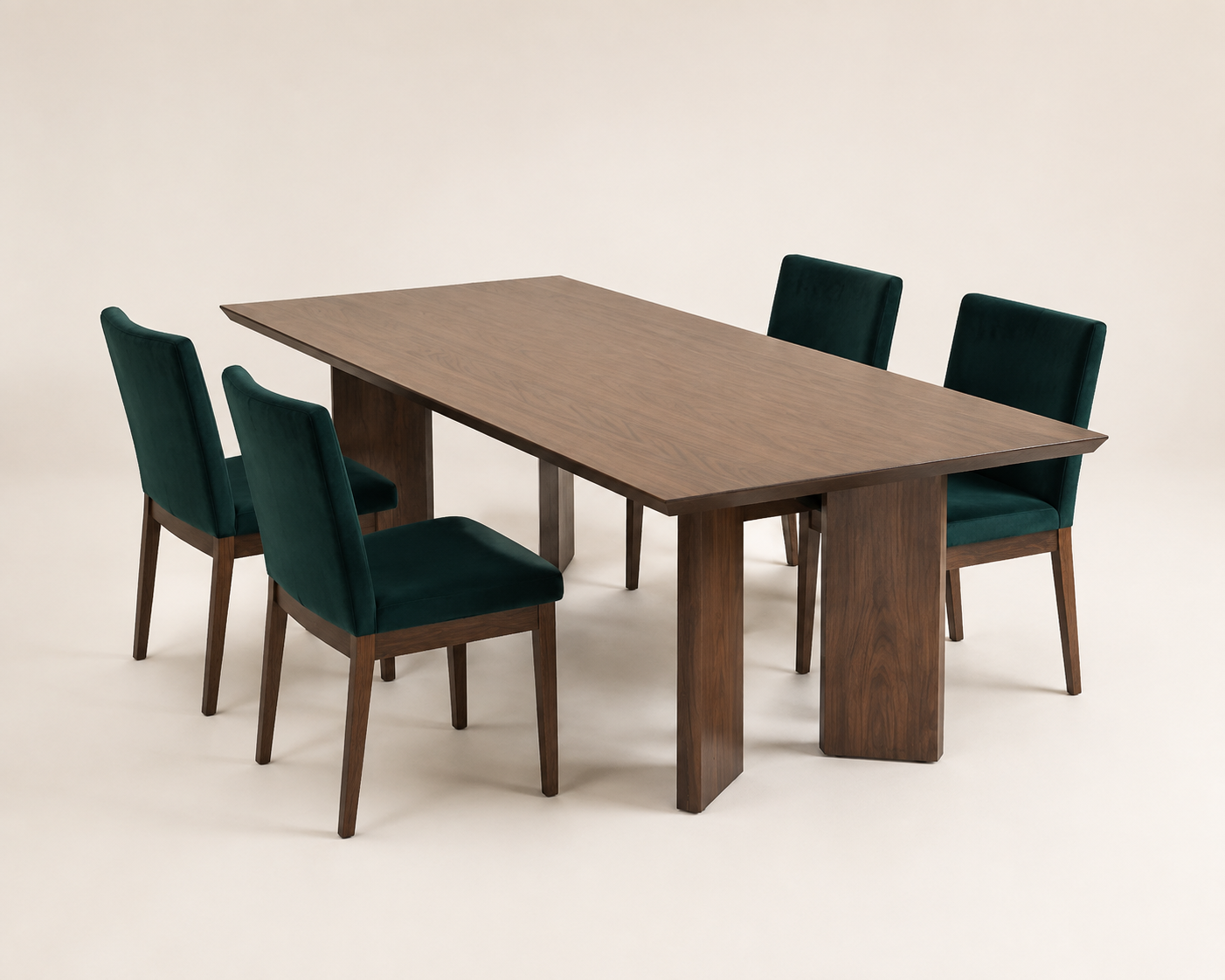 Paloma Solid Wood Dining Table & 4-Chair Set