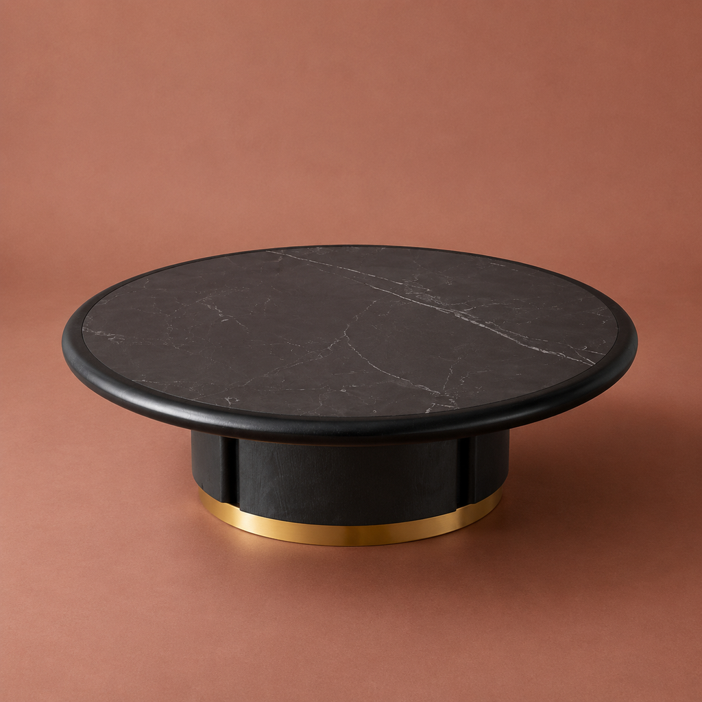 Noir Gold Round Coffee Table