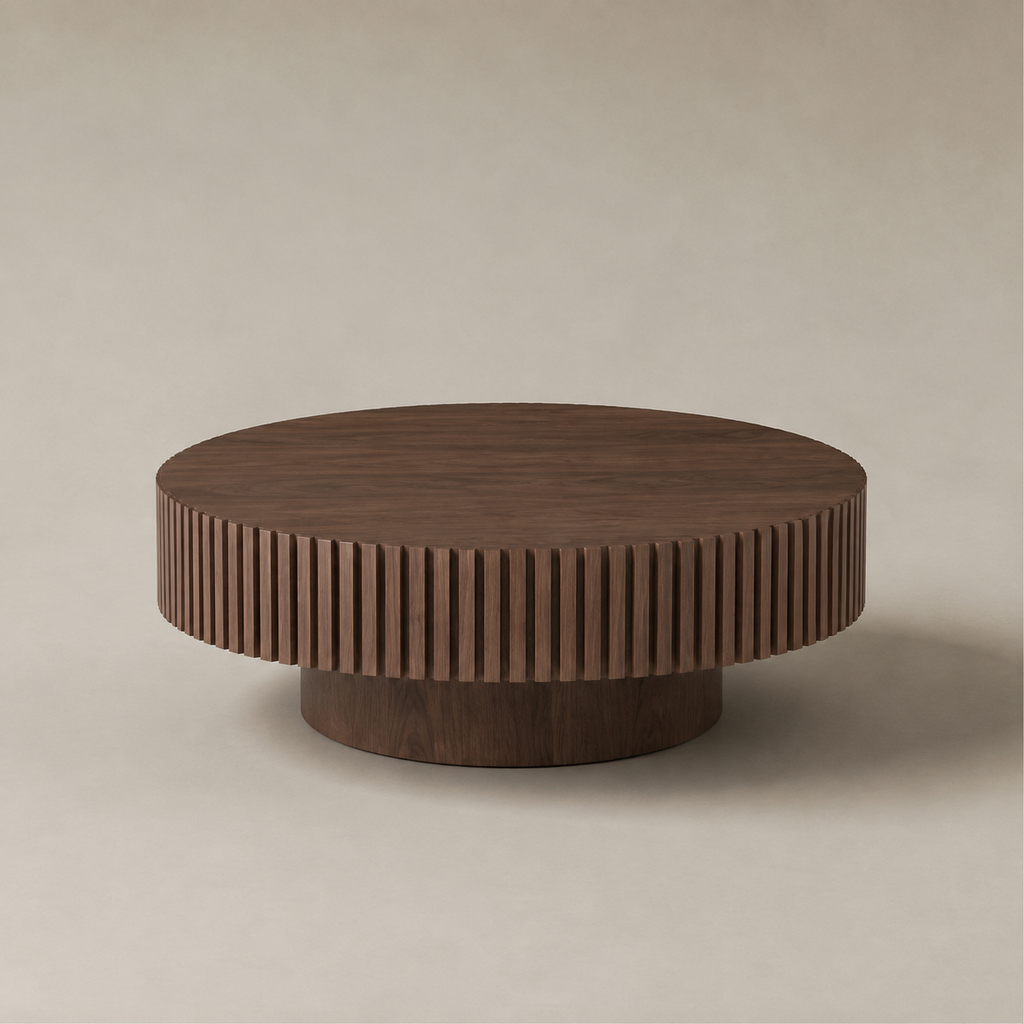 Walnut Rounded Coffee Table