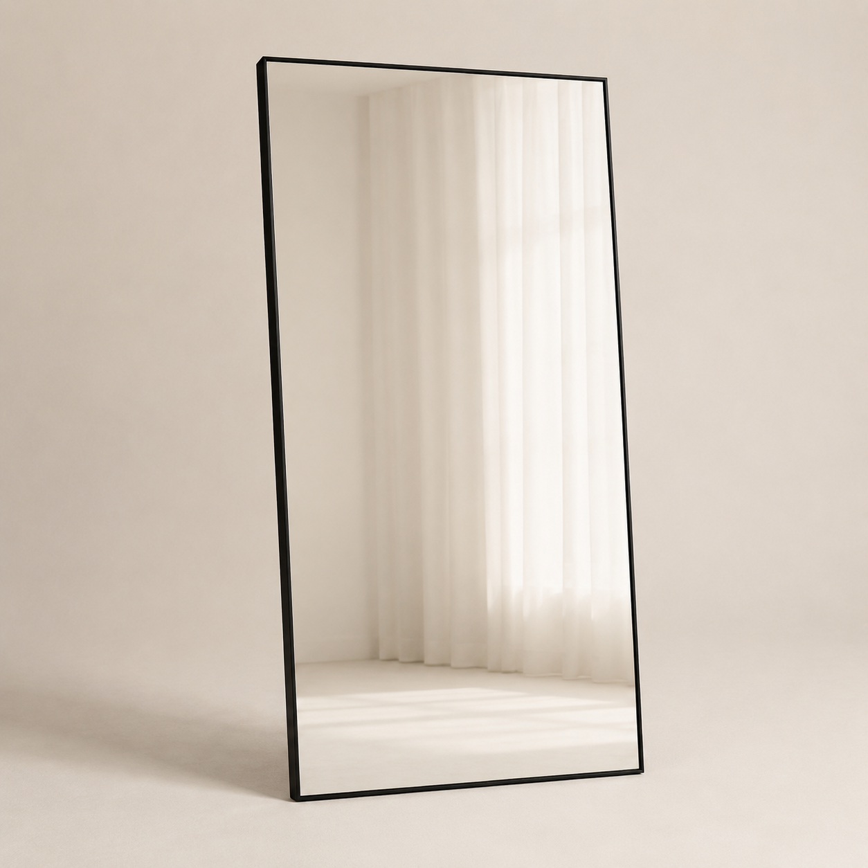 Oversized Black Floor Mirror
