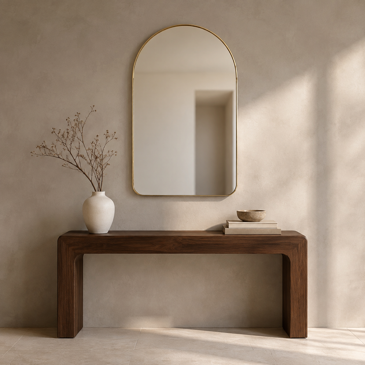 Modern Minimalist Arched Wall Mirror