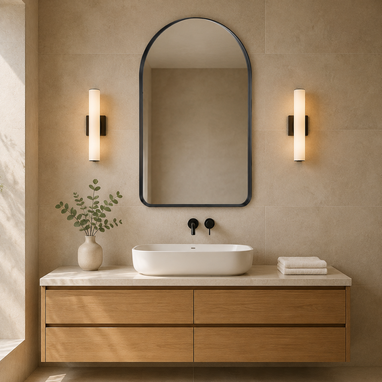 Modern Minimalist Arched Wall Mirror