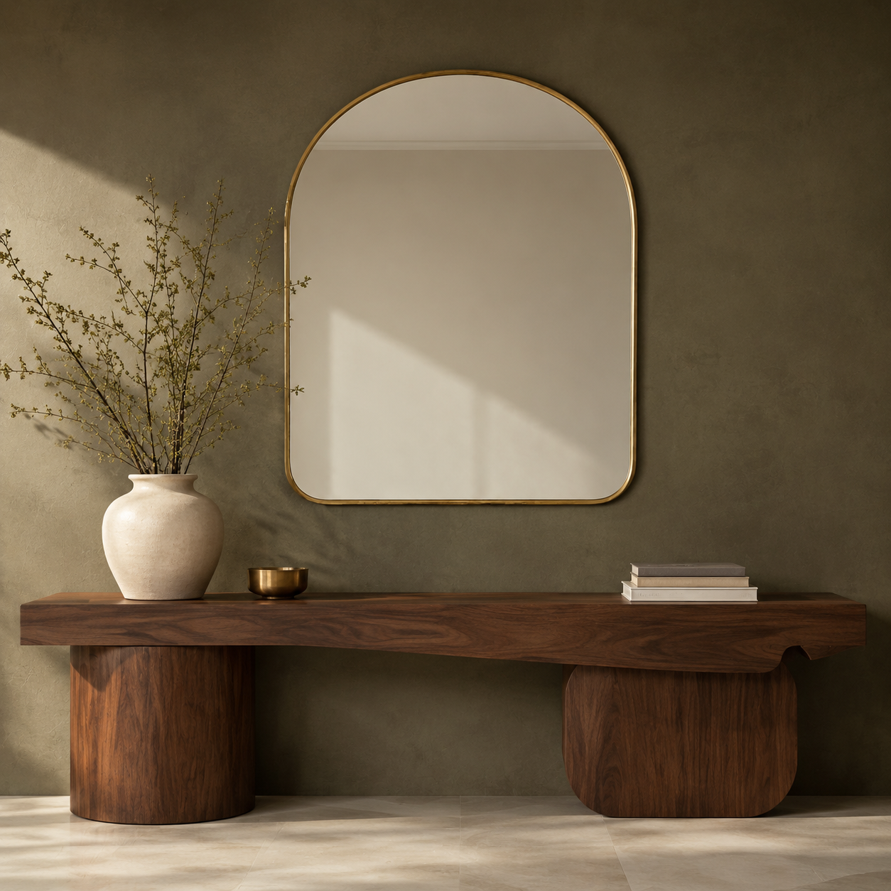 Modern Minimalist Arched Wall Mirror