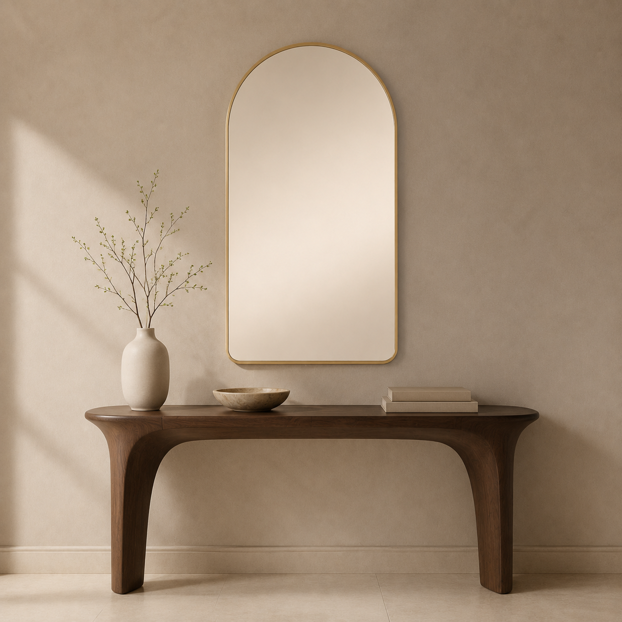 Modern Minimalist Arched Wall Mirror