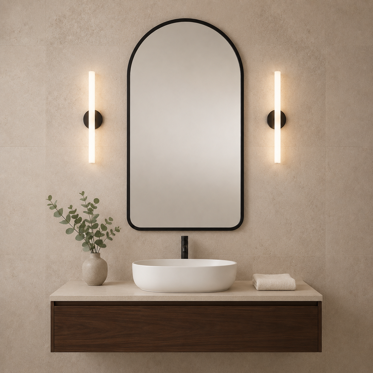 Modern Minimalist Arched Wall Mirror