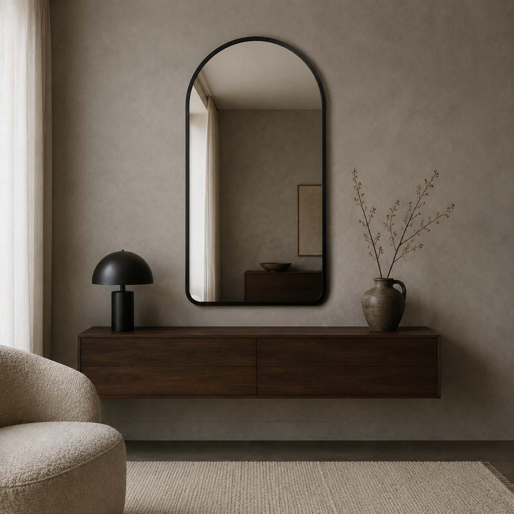 Modern Minimalist Arched Wall Mirror