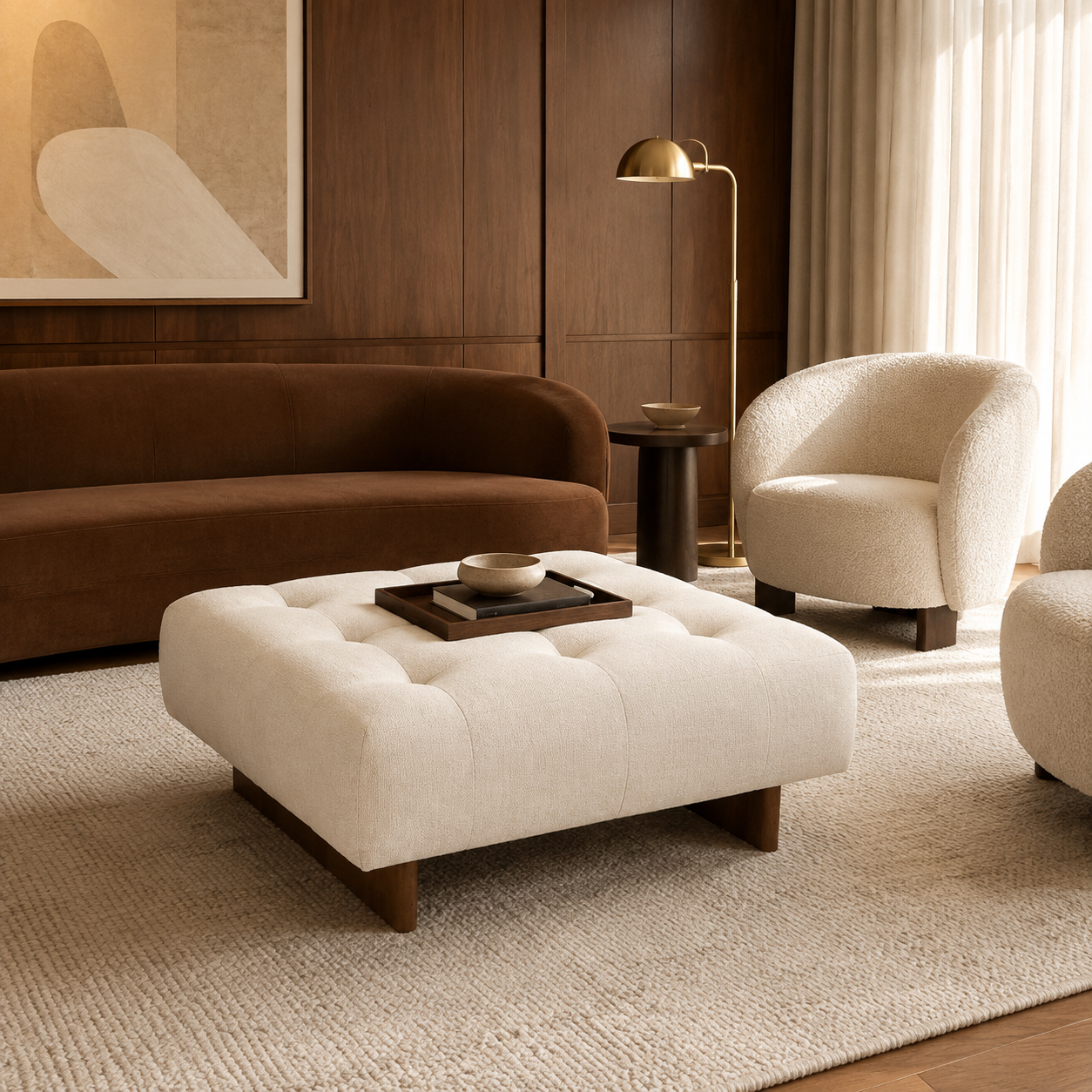 Ivory Haven Tufted Ottoman