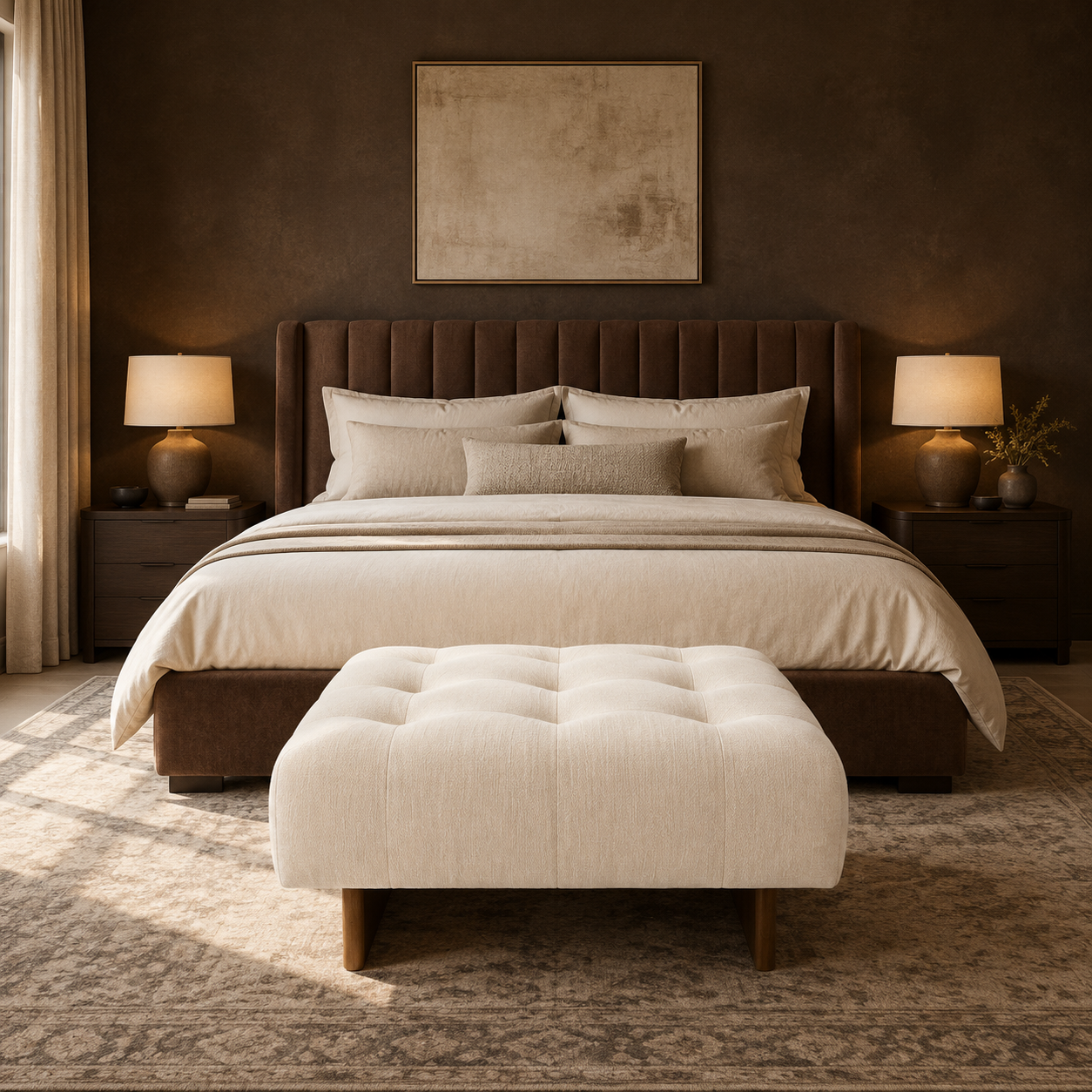 Ivory Haven Tufted Ottoman