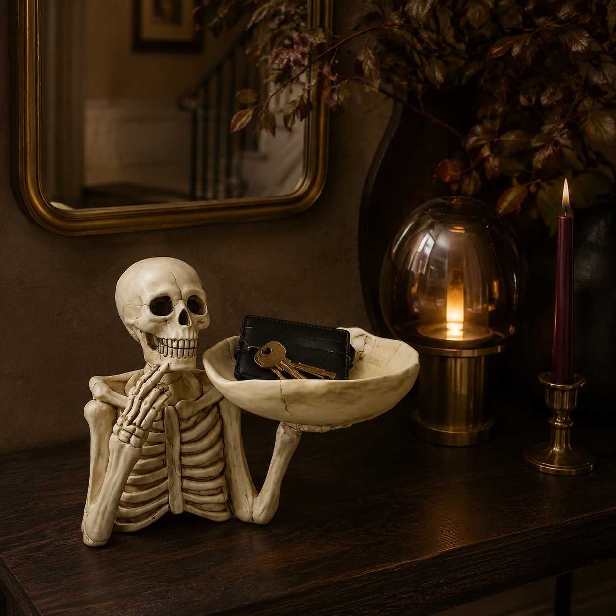 Antique Ivory Skeleton Valet Tray
