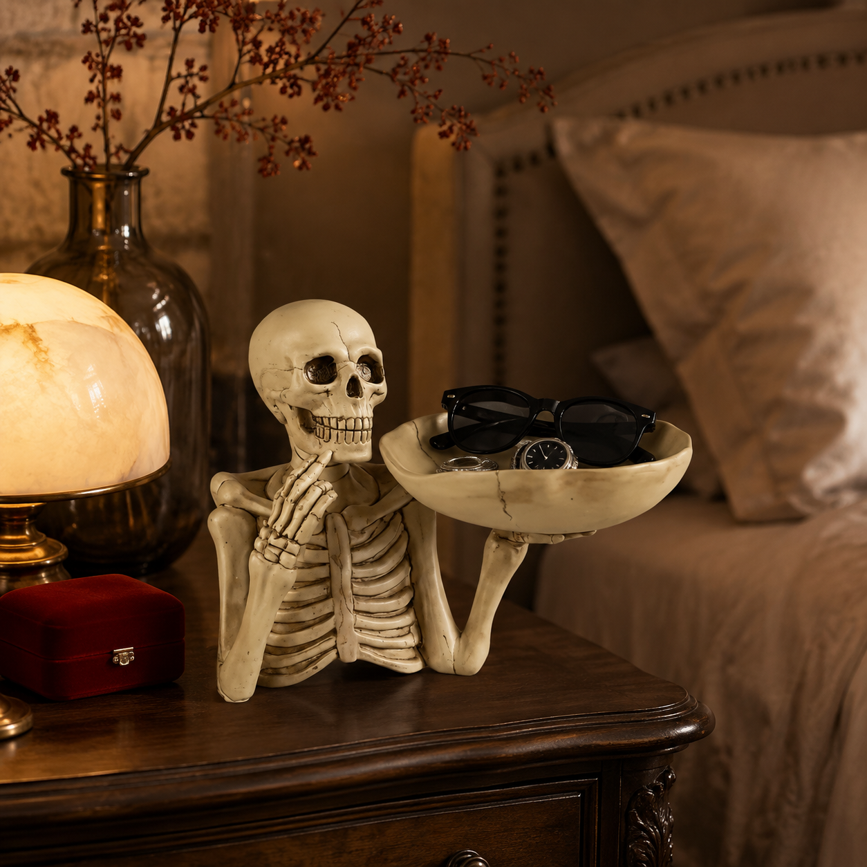 Antique Ivory Skeleton Valet Tray