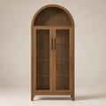 Brown Arched LED Display Cabinet