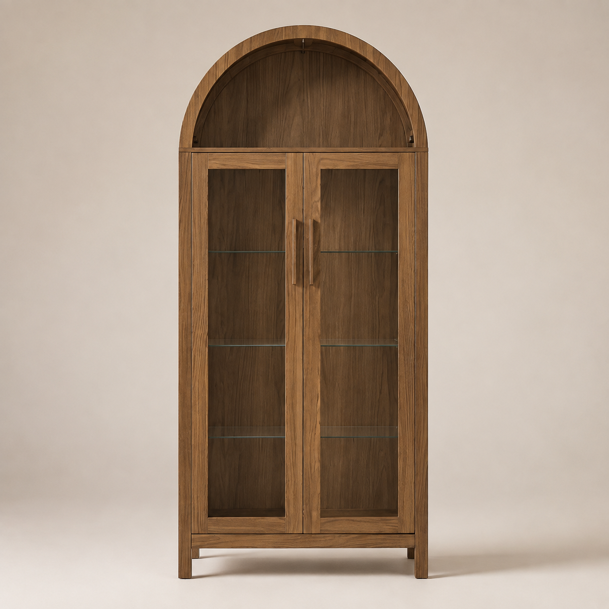 Brown Arched LED Display Cabinet