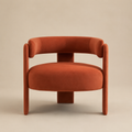 Orange Velvet Upholstered Accent Chair