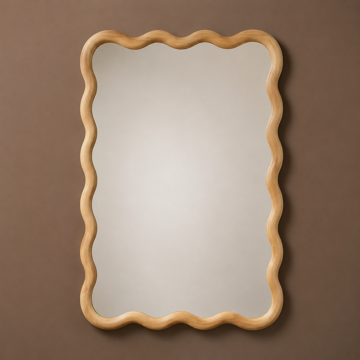 Wavy Oak Wall Mirror – 20” × 30”
