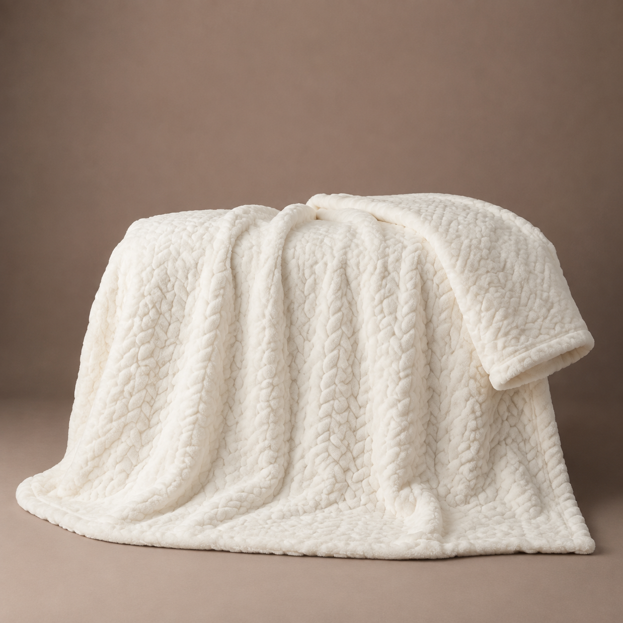 Luxe Braided Plush Throw Blanket