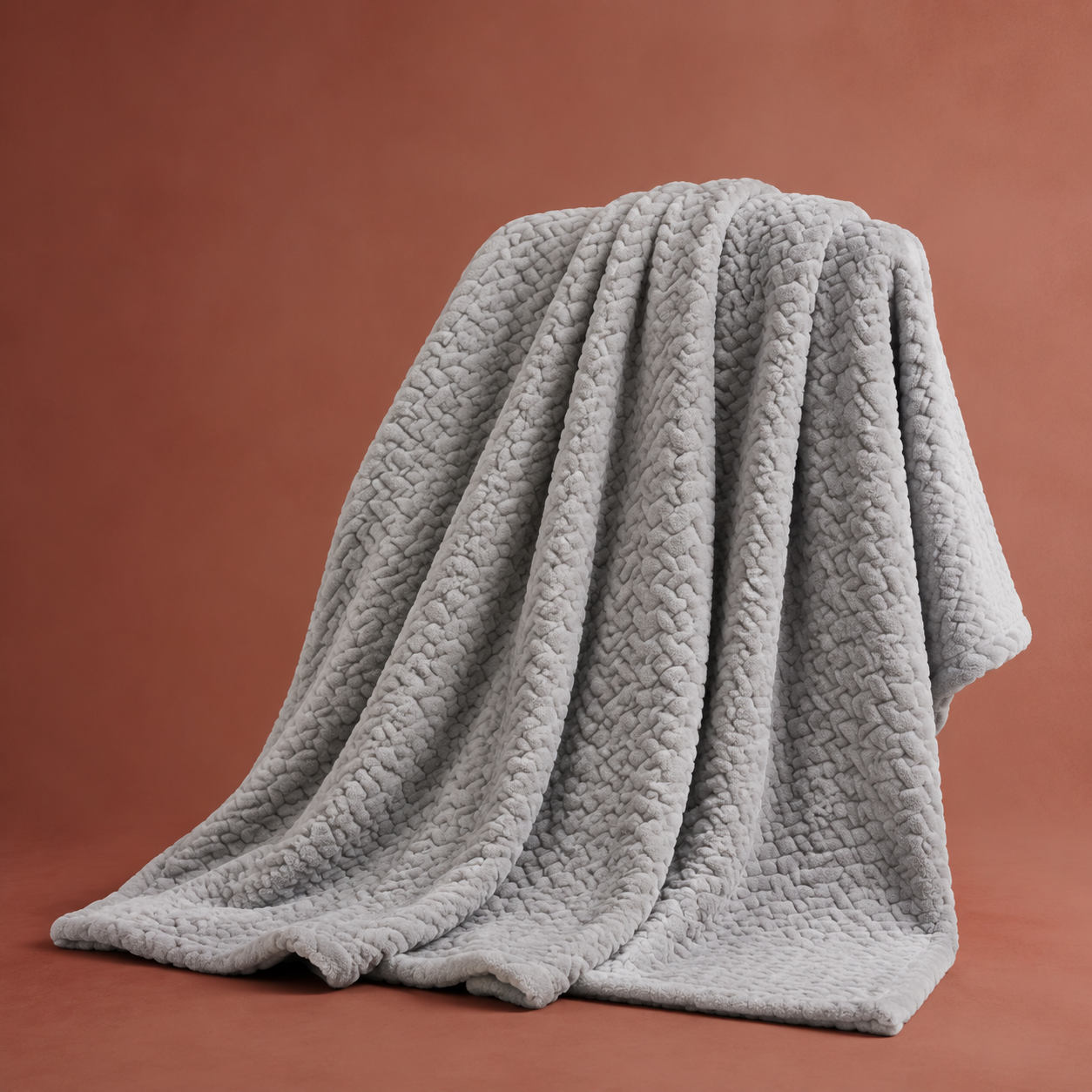 Luxe Braided Plush Throw Blanket