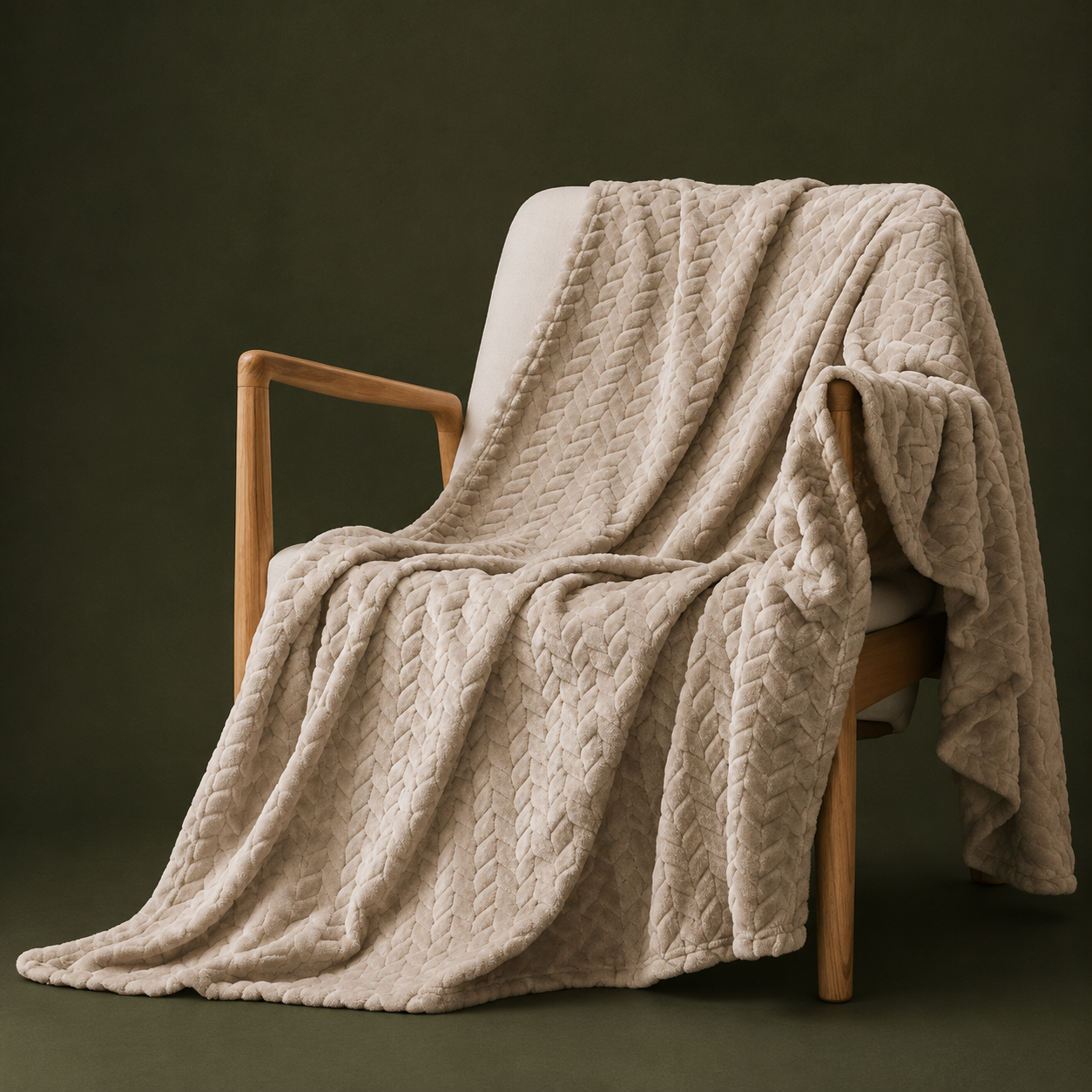 Luxe Braided Plush Throw Blanket
