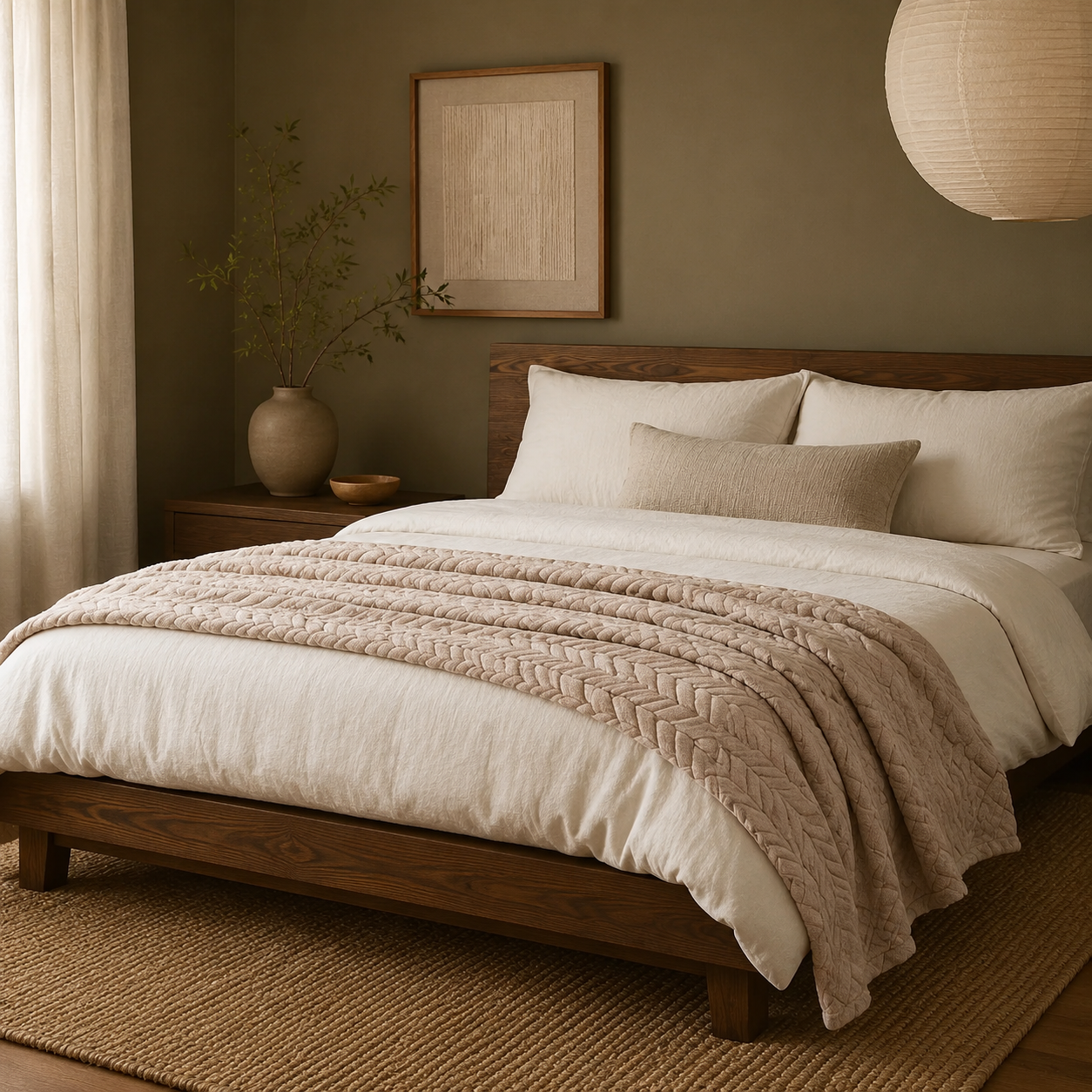 Luxe Braided Plush Throw Blanket